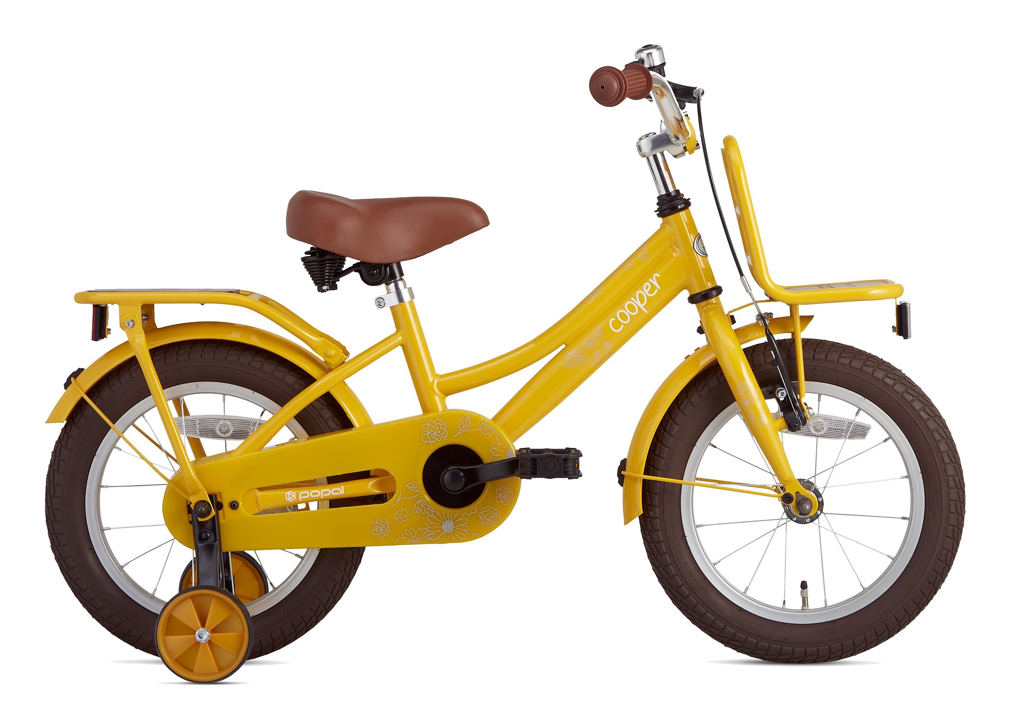 Supersuper Kinderfiets Cooper Bamboo 14 inch Geel