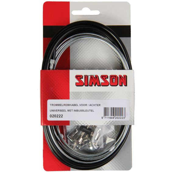 Simson Trommelremkabelset zwart