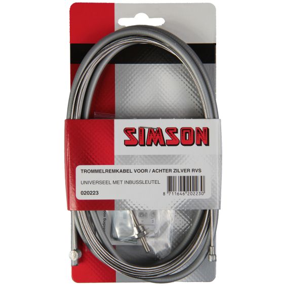 Simson Trommelremkabelset RVS grijs Simson Trommelremkabelset RVS grijs