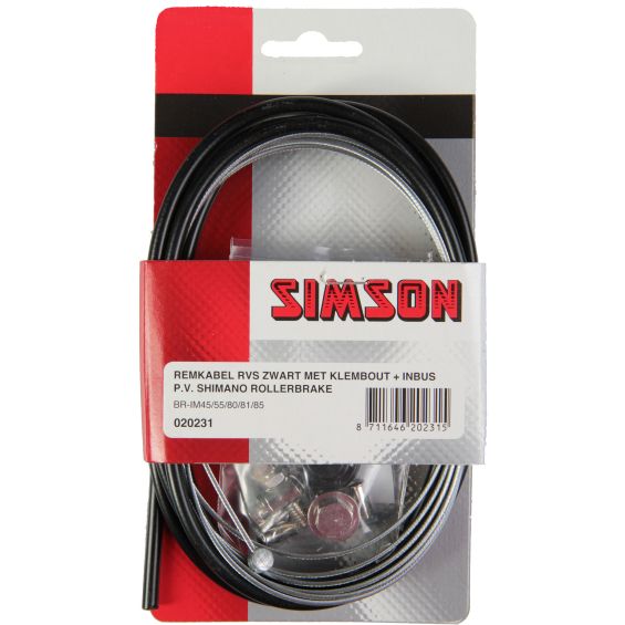 Simson Remkabelset Shimano Rollerbrake RVS zwart