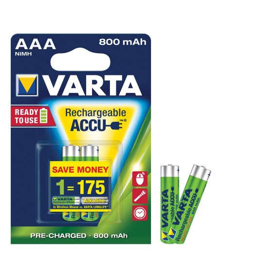 Varta Oplaadbare Batterijen AAA 800mAh 2 stuks