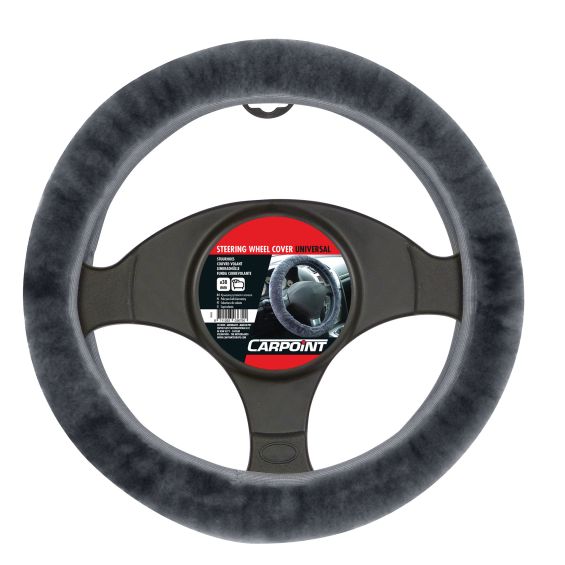 Carpoint Stuurhoes Schapenvacht antraciet Ø 37-39cm