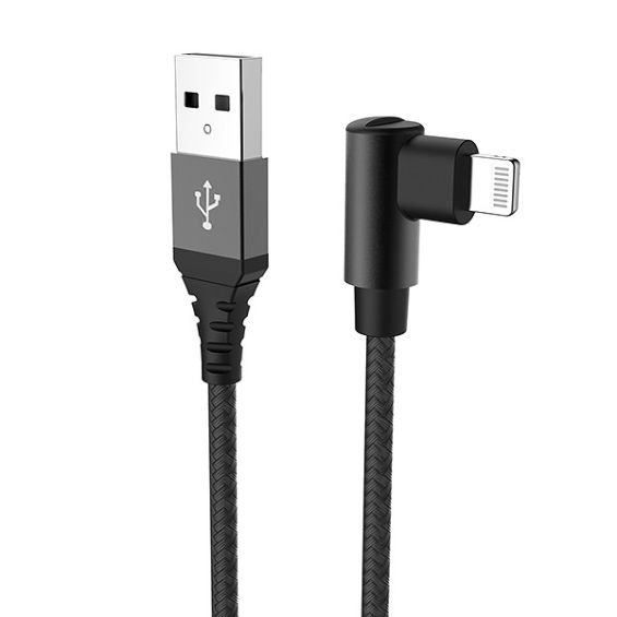 Celly datakabel usb> lightning en l stekker 1 meter zwart