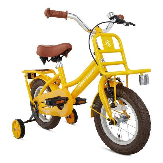 Supersuper Kinderfiets Cooper Bamboo 12 inch Geel Supersuper Kinderfiets Cooper Bamboo 12 inch Geel