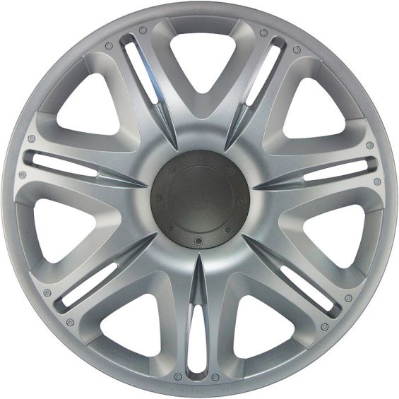 J-Tec 4-Delige Wieldoppenset Nascar 14-inch zilver