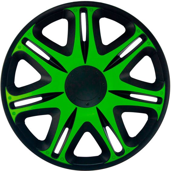 J-Tec 4-Delige Wieldoppenset Nascar 16-inch zwart/groen
