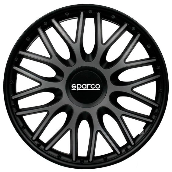 Sparco 4-Delige Wieldoppenset Roma 14-inch grijs/zwart Sparco 4-Delige Wieldoppenset Roma 14-inch grijs/zwart
