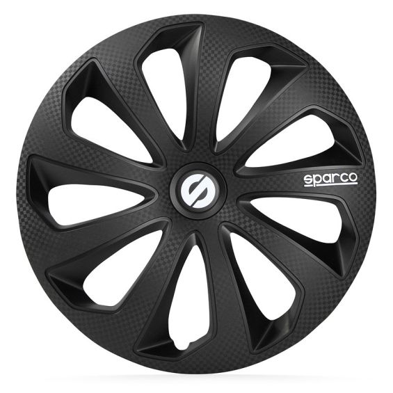 Sparco 4-Delige Wieldoppenset Sicilia 16-inch zwart/carbon Sparco 4-Delige Wieldoppenset Sicilia 16-inch zwart/carbon