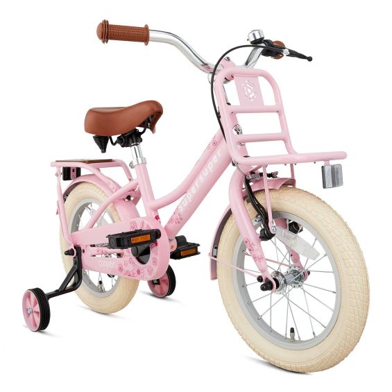 Supersuper Kinderfiets Cooper Bamboo 12 inch Roze Supersuper Kinderfiets Cooper Bamboo 12 inch Roze
