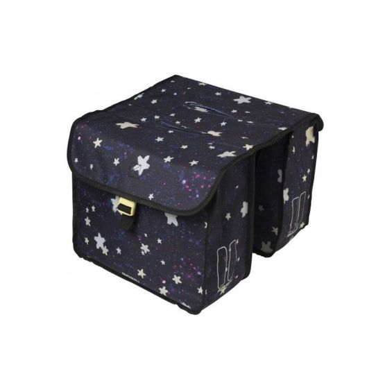 Basil dubbele fietstas stardust voor kinderfiets 20 liter Donker blauw Basil dubbele fietstas stardust voor kinderfiets 20 liter Donker blauw