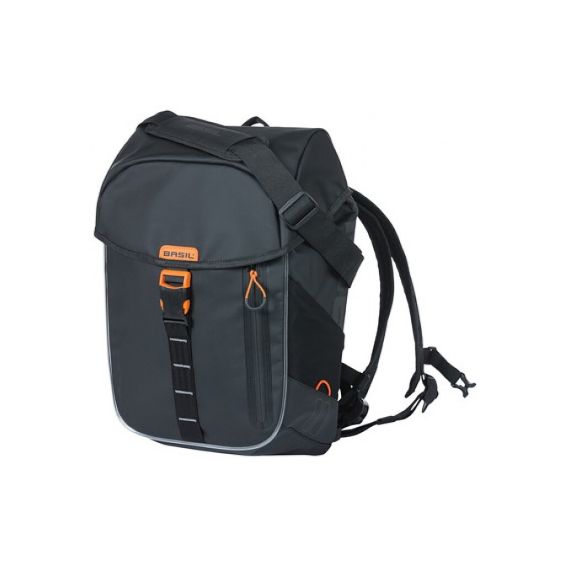 Basil fietsrugzak miles tarpaulin nordlicht 17 liter Zwart