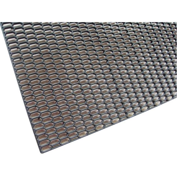 Kunststof Racegaas ABS zwart HEX Fine 18x7mm 120x30cm Kunststof Racegaas ABS zwart HEX Fine 18x7mm 120x30cm