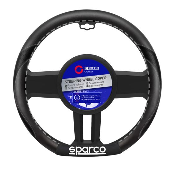 Sparco Stuurwielhoes 'Flat Bottom' Zwart passend voor Peugeot 208 & 308 II Sparco Stuurwielhoes 'Flat Bottom' Zwart passend voor Peugeot 208 & 308 II