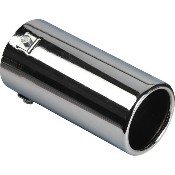 Uitlaatsierstuk Staal/Chroom rond 80mm lengte 170mm 40-77mm aansluiting