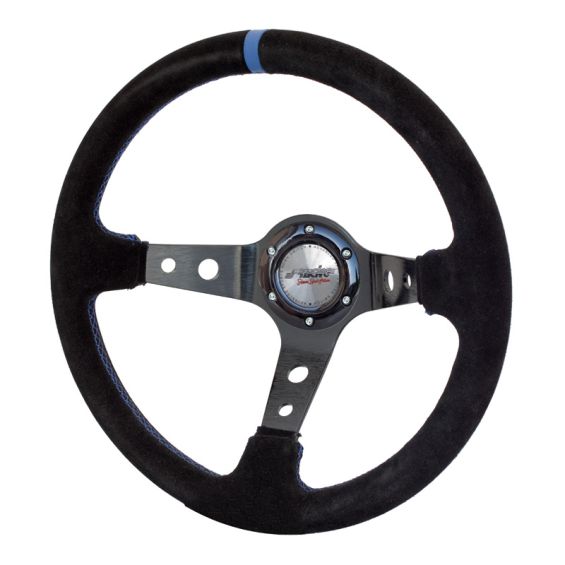 Simoni Racing Sportstuur Shakedown 350mm Zwart Alcantara + Blauwe stiksels (Deep Dish 95mm) Simoni Racing Sportstuur Shakedown 350mm Zwart Alcantara + Blauwe stiksels (Deep Dish 95mm)