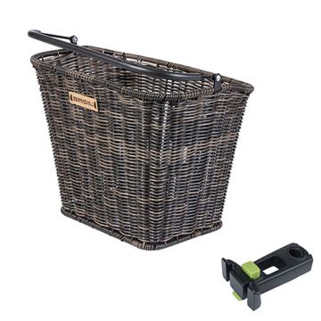BASIL Fietsmand Bremen Rattan Look met KFstuurpenhouder 27 x 35 x 29 cm bruin