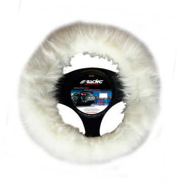 Simoni Racing Stuurwielhoes Fluffy Fur 37-39cm Wit
