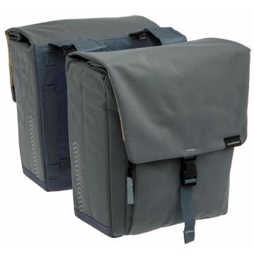 NEW LOOXS Dubbele fietstas Tulum 32 liter 35 x 17 x 37 cm grijs/groen