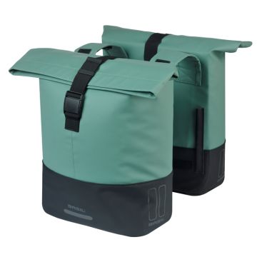 BASIL Dubbele fietstas Cove 28-32 liter groen/zwart