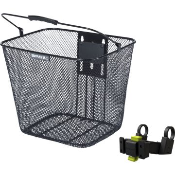 BASIL Fietsmand Bilbao KF bevestiging inclusief stuurbochthouder 26 x 22 x 27 cm zwart