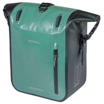 BASIL Enkele fietstas Rivo M tarpaulin MIK 12-15 liter groen/zwart