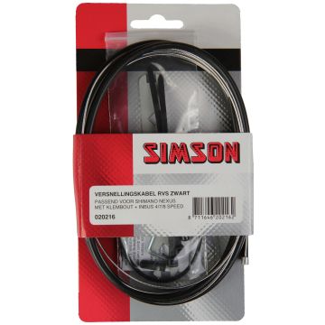 Simson Versnellingskabelset Shimano Nexus RVS zwart
