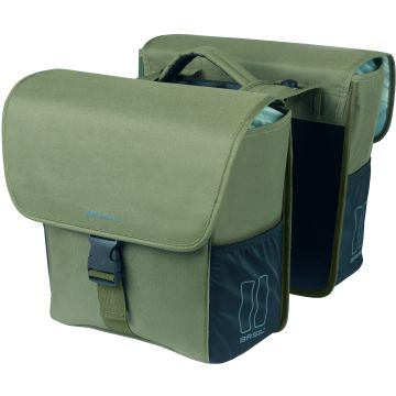 BASIL Dubbele fietstas GO MIK 32 liter 14 x 27 x 31 cm donkergroen