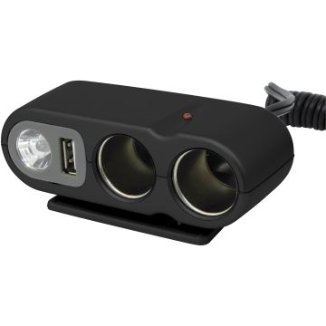 Carpoint 12 Volt 2 Weg-Stekker met USB & LED lamp