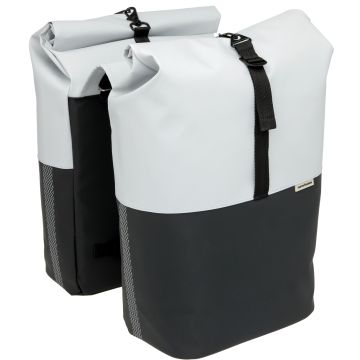 NEW LOOXS Dubbele fietstas Nyborg 34 liter 30 x 17 x 37cm lichtgrijs/zwart