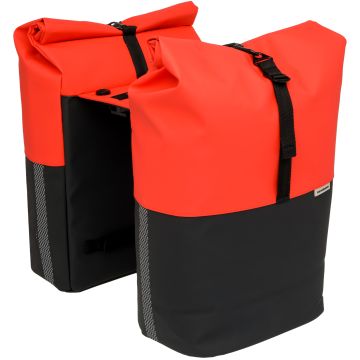 NEW LOOXS Dubbele fietstas Nyborg MIK 34 liter 30 x 17 x 37cm rood/zwart