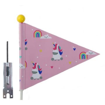 Pexkids Veiligheidsvlag roze met unicorn print