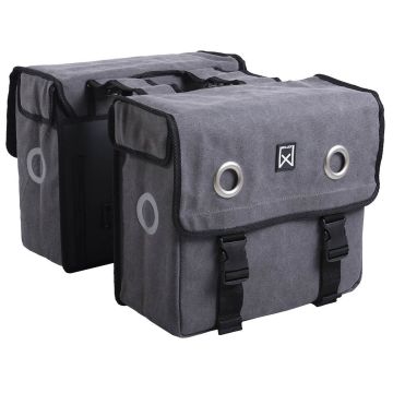 Willex dubbele fietstas canvas 30 liter Grijs