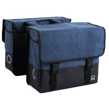Willex Dubbele fietstas Canvas Plus 30L blauw/zwart
