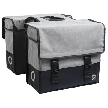 Willex Dubbele fietstas Canvas Plus 40L grijs/zwart
