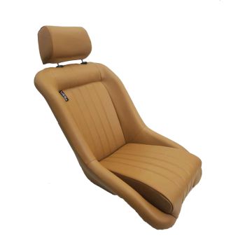 AutoStyle Sportstoel 'Classic' - Beige Kunstleder - Vaste rugleuning + Hoofdsteun - incl. sledes