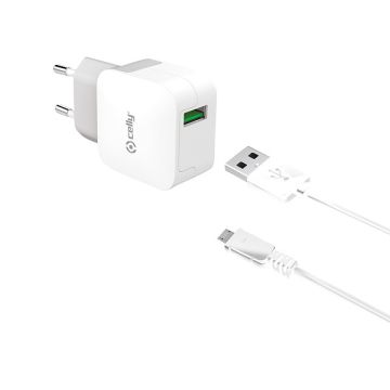 Celly Thuislader 2.4A & Micro-USB Kabel Zwart