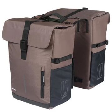 BASIL Dubbele fietstas Move MIK 30 liter 16 x 27 x 38 cm bruin