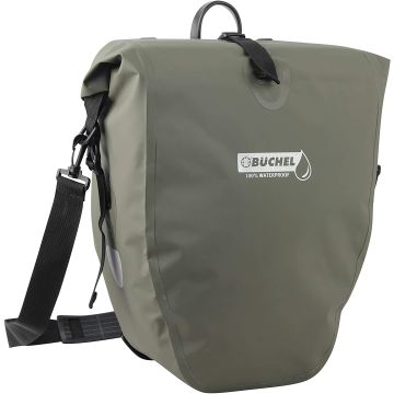 Büchel Enkele fietstas Büchel 100% waterdicht 25,4 liter olijfgroen