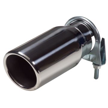 Uitlaatsierstuk RVS rond 76mm lengte 178mm 40-58mm aansluiting