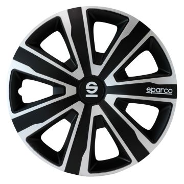 4-Delige Sparco Wieldoppenset Palermo 15-inch zilver/zwart