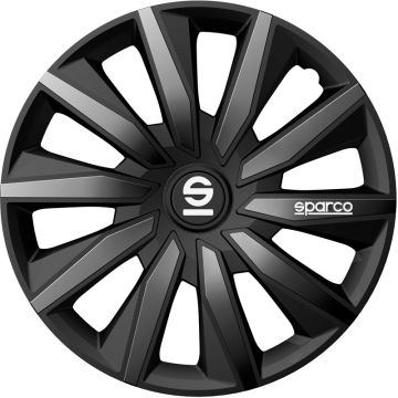 Sparco Wieldoppen Milano 16-inch Zwart/Grijs Set van 4 stuks