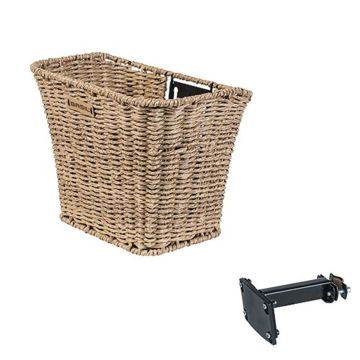 BASIL Fietsmand Bremen Rattan Look met FM stuurpenhouder 27 x 35 x 29 cm seagrass