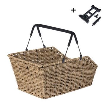 BASIL Rieten fietsmand Cento Rattan Look MIK 40 x 25 x 12 cm seagrass