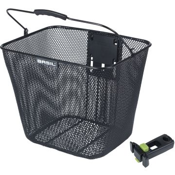 BASIL Fietsmand Bilbao KF bevestiging inclusief stuurpenhouder 26 x 22 x 27 cm zwart