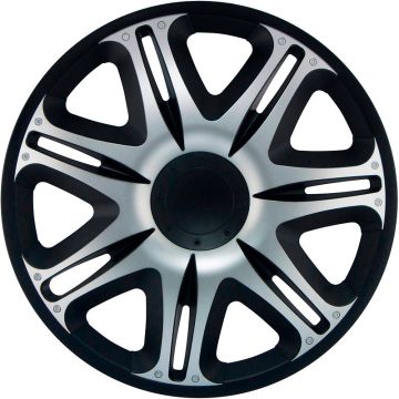 J-Tec 4-Delige Wieldoppenset Nascar 15-inch zilver/zwart