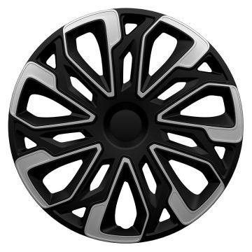 AutoStyle 4-Delige Wieldoppenset Estoril 15-inch zilver/zwart