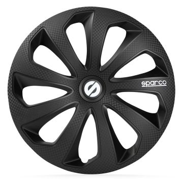 Sparco 4-Delige Wieldoppenset Sicilia 16-inch zwart/carbon