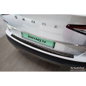 Avisa Zwart RVS Achterbumperprotector passend voor Skoda Enyaq iV 2020- 'Ribs'