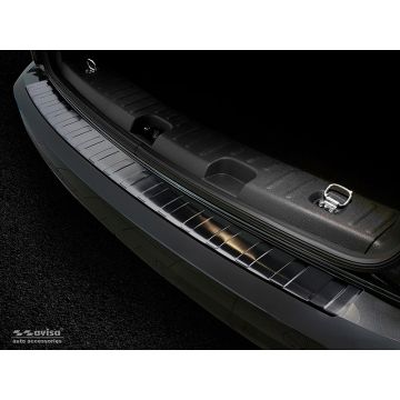 Avisa Zwart RVS Achterbumperprotector passend voor Volkswagen Caddy 2004-2015 & FL 2015-2020 'Ribs'
