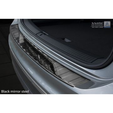 Avisa Zwart-Chroom RVS Achterbumperprotector passend voor Volkswagen Tiguan II incl. Allspace & R-Line 2016-2020 & FL 2020- 'Ribs'